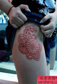 girls legs Indian style totem tattoo pattern