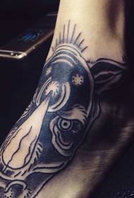 rhinoceros tattoo tattoo for the personality of the instep