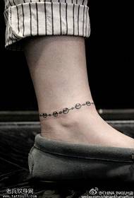 simple and beautiful anklet tattoo pattern