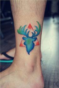 stylish ankle beautiful color antelope tattoo pattern picture