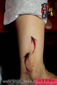 këmbët e bukurisë bojë pikturë modeli tatuazh Koi
