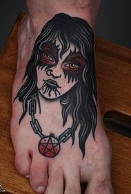Stammes-Frau Tattoo Muster des Fußes