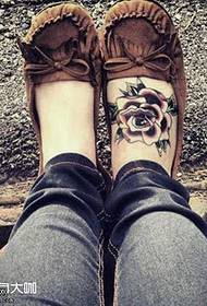 foot flower tattoo pattern