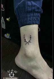 twig tattoo pattern on the ankle