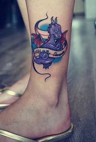 fashion ankle personality color dinosaur tattoo pattern picture