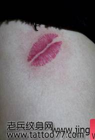 Beauty legs look good sexy lip print tattoo pattern