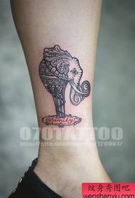 a totem elephant tattoo pattern for girls legs