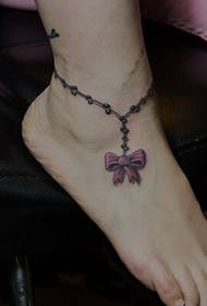 foot beautiful and beautiful decorative anklet bow tattoo picture