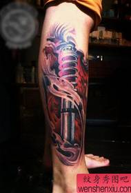 cool leg robotic arm tattoo pattern
