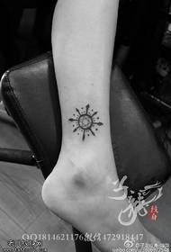 Compass Totem Tattoo Pattern on the Ankle
