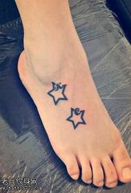 jalka kahden viiden tähden totem tatuointikuvio