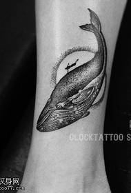 free on the ankle Fish tattoo pattern