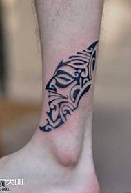 foot Face totem tattoo pattern