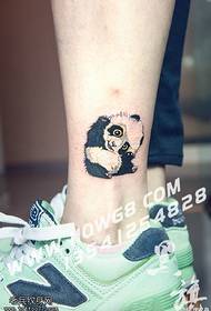 a little panda tattoo pattern on the ankle