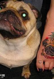 foot bulldog tattoo pattern
