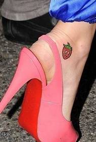 foot strawberry tattoo pattern