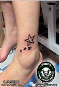 simple five-pointed star tattoo pattern
