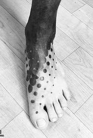 foot black gray totem tattoo pattern