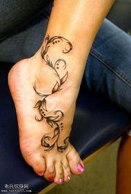 foot flower vine tattoo pattern