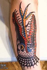 painted crocodile tattoo pattern