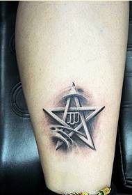 fashion ankle personality cracked five-pointed star tattoo pattern picture