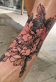 foot chrysanthemum tattoo pattern