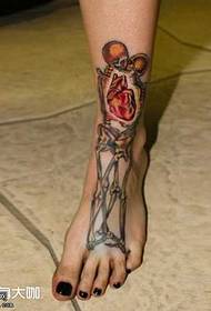 Foot Heart Skeleton Tattoo Pattern