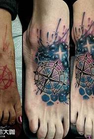 modello del tatuaggio stellato del piede