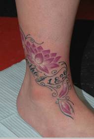 The beautiful and beautiful lotus totem digital pattern picture at the ankle