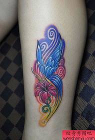 girls look good Color pansy tattoo pattern