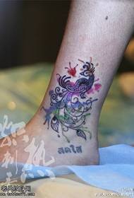 malované inkoust vítr páv tetování vzor