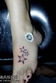 foot small five-star tattoo pattern