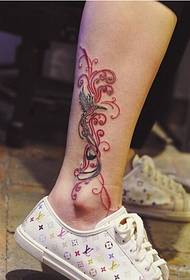 слика личног глежња модне прелепе боје феникс тетоважа узорак