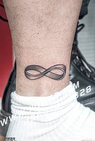 horizontal 8 tattoo pattern on the ankle