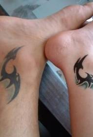 couple foot unique totem European and American love tattoos