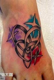 foot heart tattoo pattern