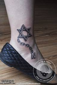 realistic six-pointed star tattoo pattern