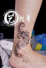 Foot Totem Flower Tattoo အနုပညာတက်တူး
