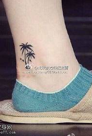 Coconut Tree Tattoo Pattern on the Ankle