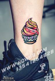 ice cream tattoo on the ankle
