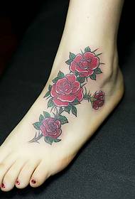 suitable for girls' instep flower tattoo pictures sexy and charming