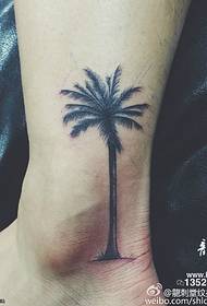 Coconut Tree Tattoo Pattern on the Heel