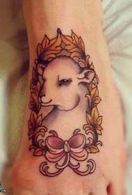 foot sheep tattoo pattern