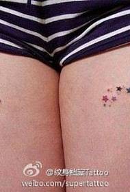 beautiful legs popular pop-up five-pointed star tattoo pattern