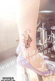 腳踝蝴蝶精靈紋身圖案