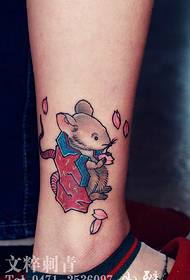 rat tattoo on the ankle