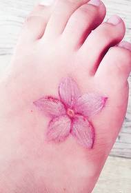 a girl's instep cherry tattoo pattern