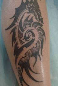 Leg Totem Dragon Tattoo