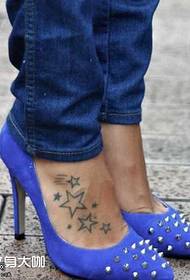 foot five-star tattoo pattern