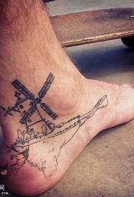 padrão de tatuagem de moinho de vento de pé padrão de tatuagem de lótus de 47223 pés